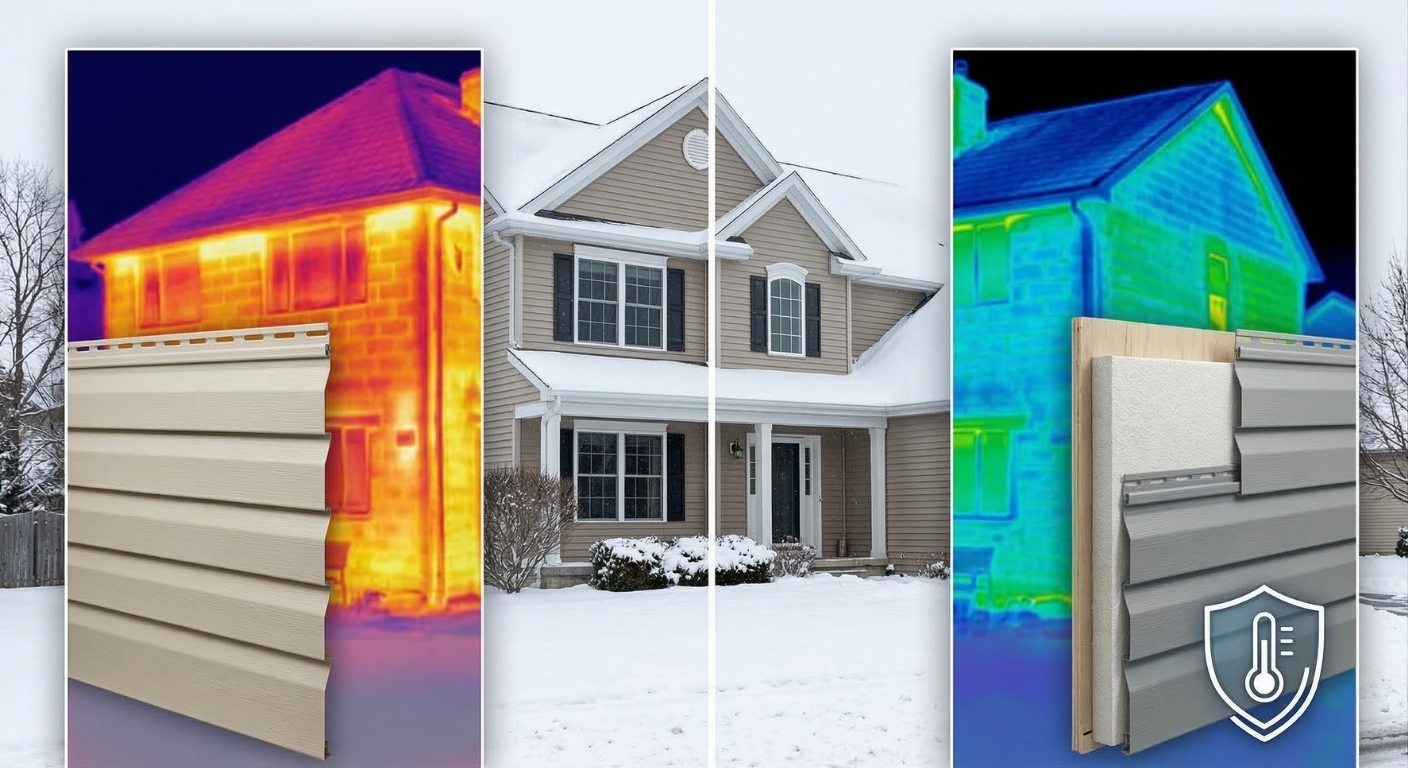 Insulated vinyl siding adding thermal protection and energy efficiency