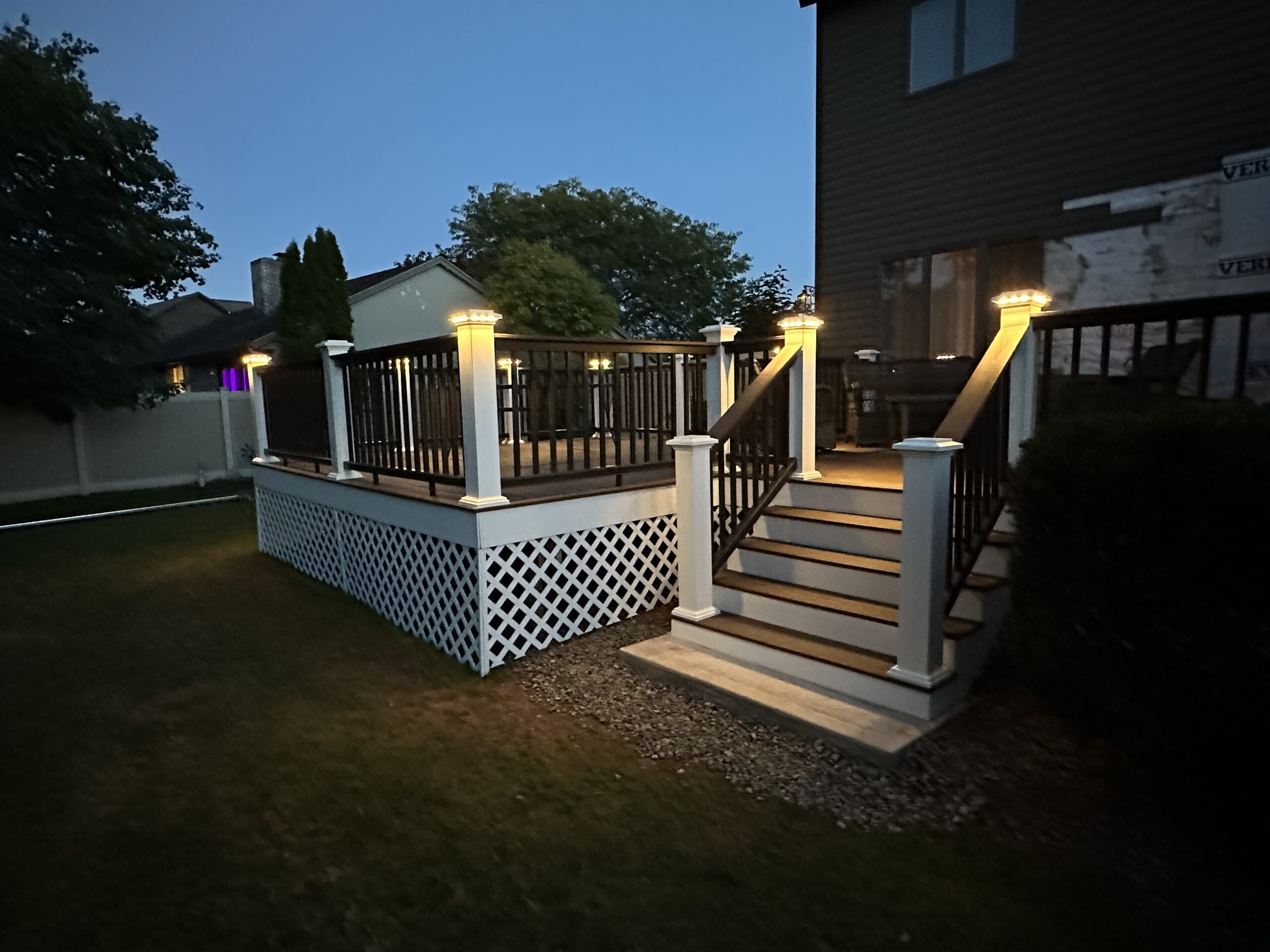 New composite deck and outdoor living space built in Liverpool NY