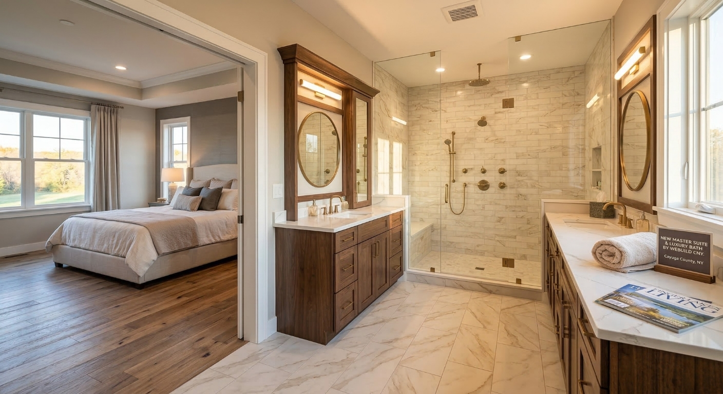 New master suite expansion featuring a luxury bathroom remodel