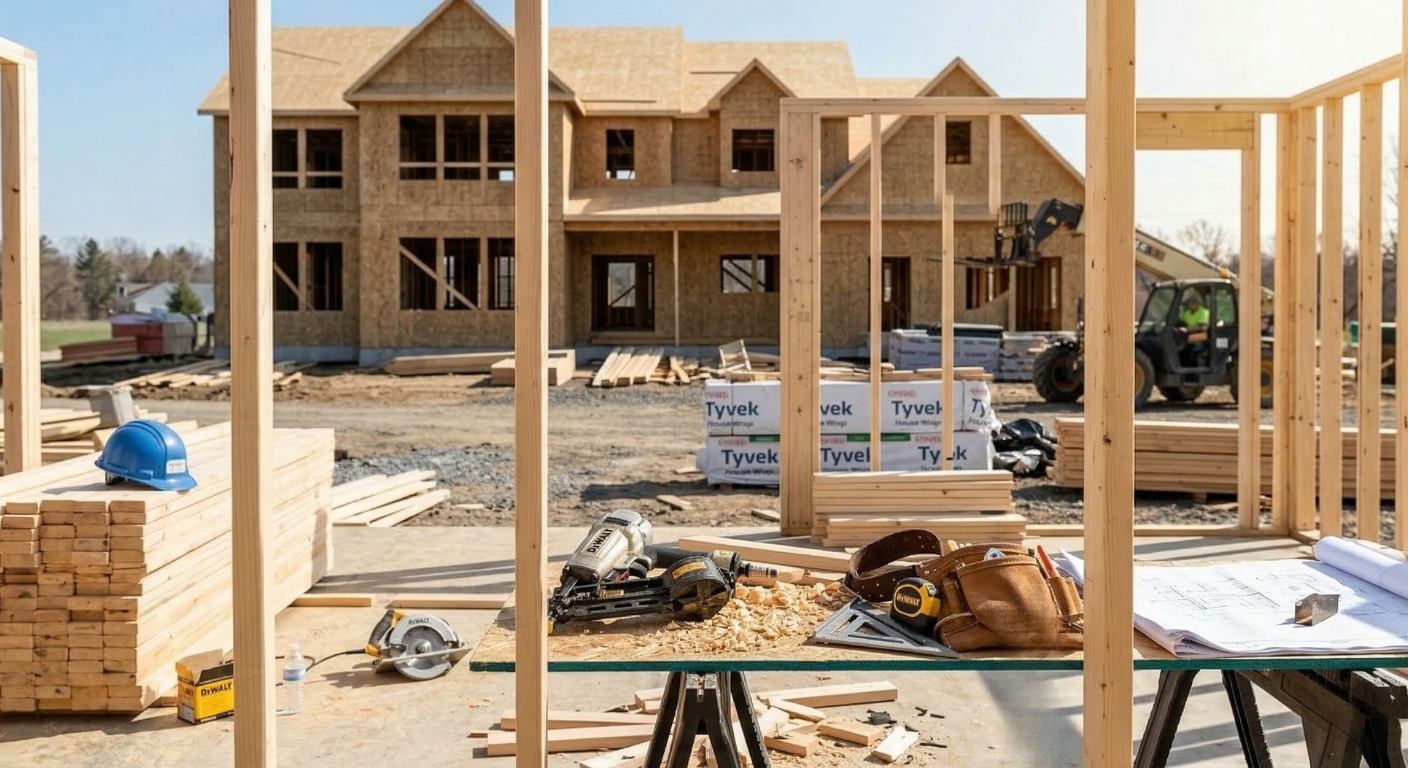 WeBuild CNY residential framing contractors constructing a new home in Central NY
