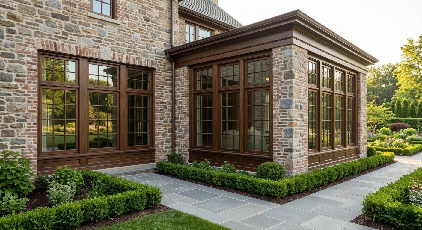 Seamlessly matched windows installed on a new home addition