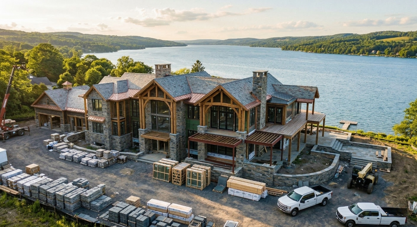 Luxury lakeside custom home construction in Skaneateles NY by WeBuild CNY