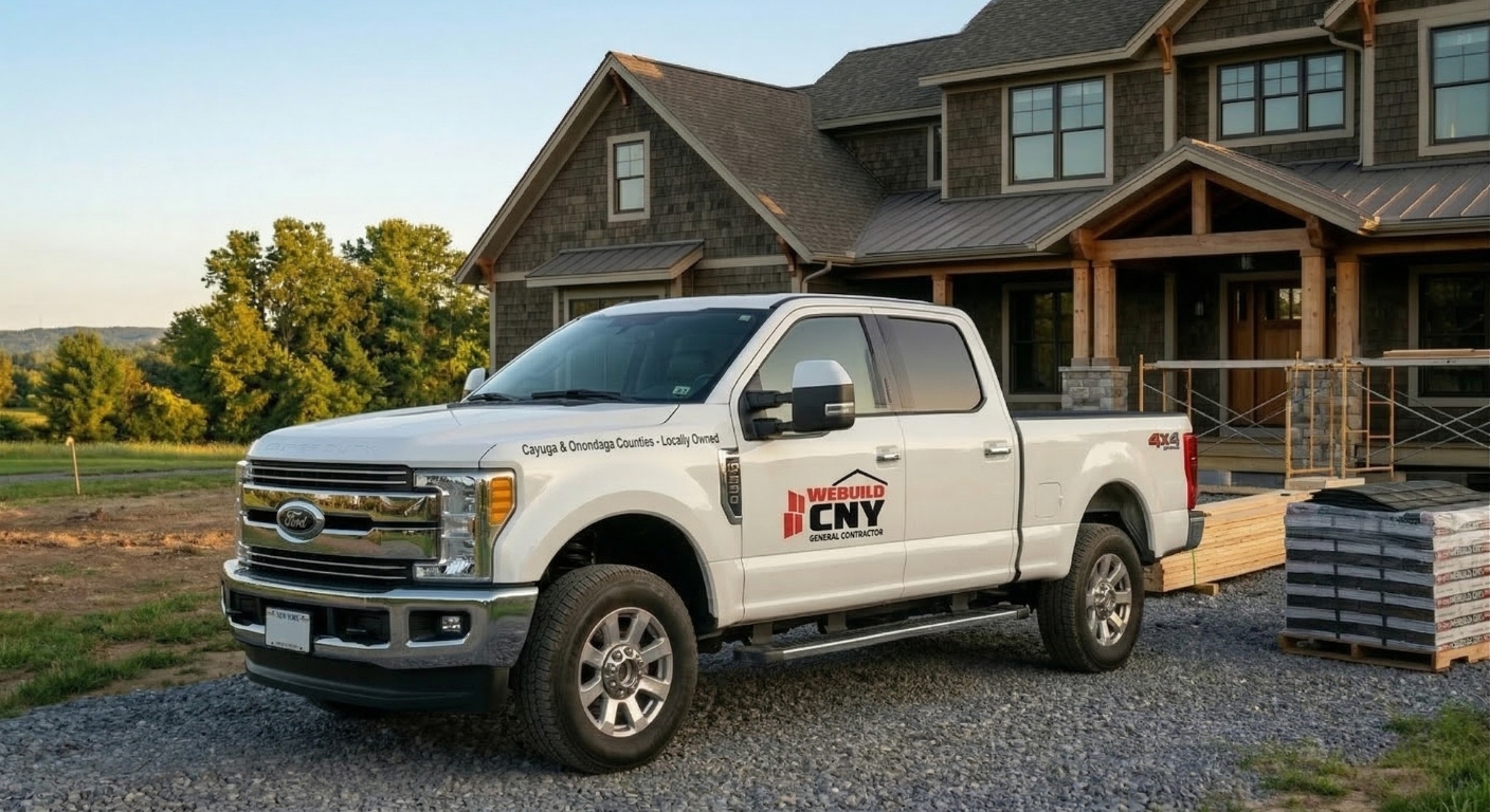 WeBuild CNY general contracting service truck in Central New York