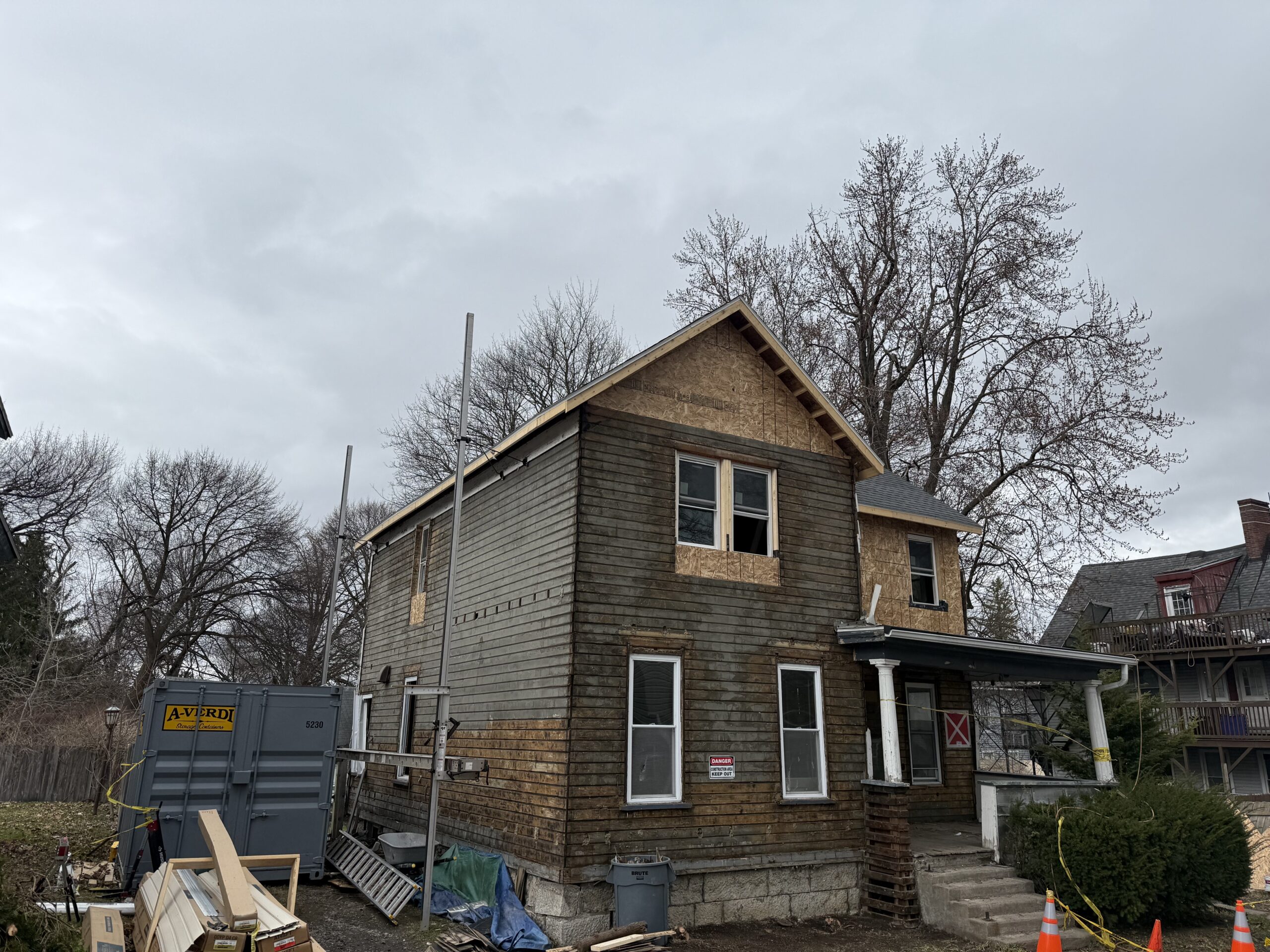 Advanced framing techniques used to rebuild a home from the ground up after an attic fire