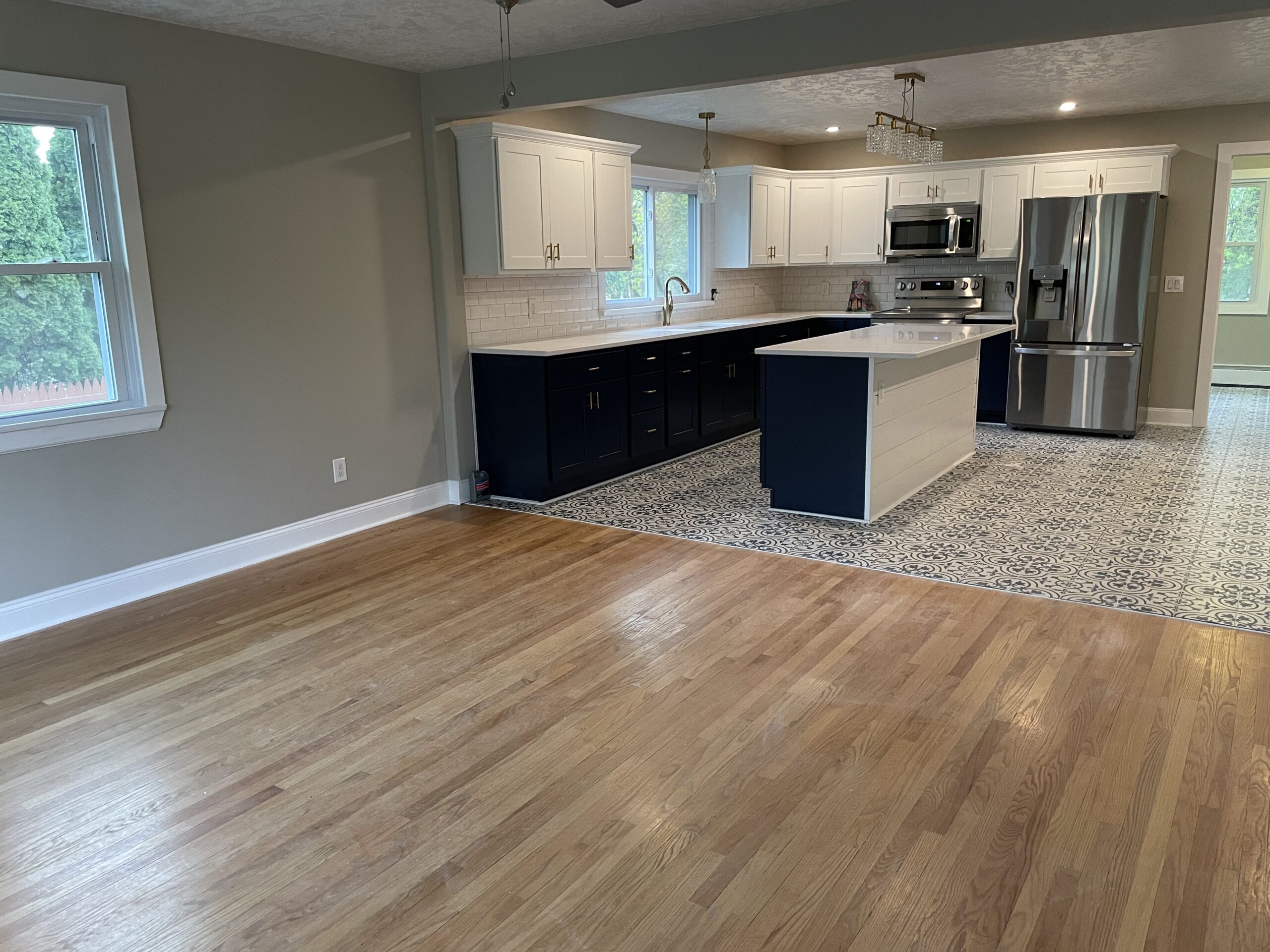 Completed kitchen and living room remodeling project showcasing WeBuild CNY's local expertise