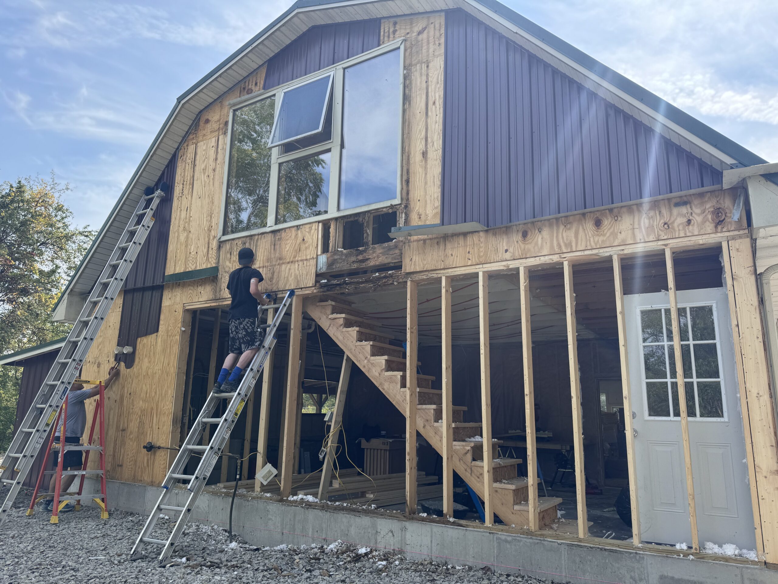 Structural framing and initial construction phases for the Aurora NY barndominium