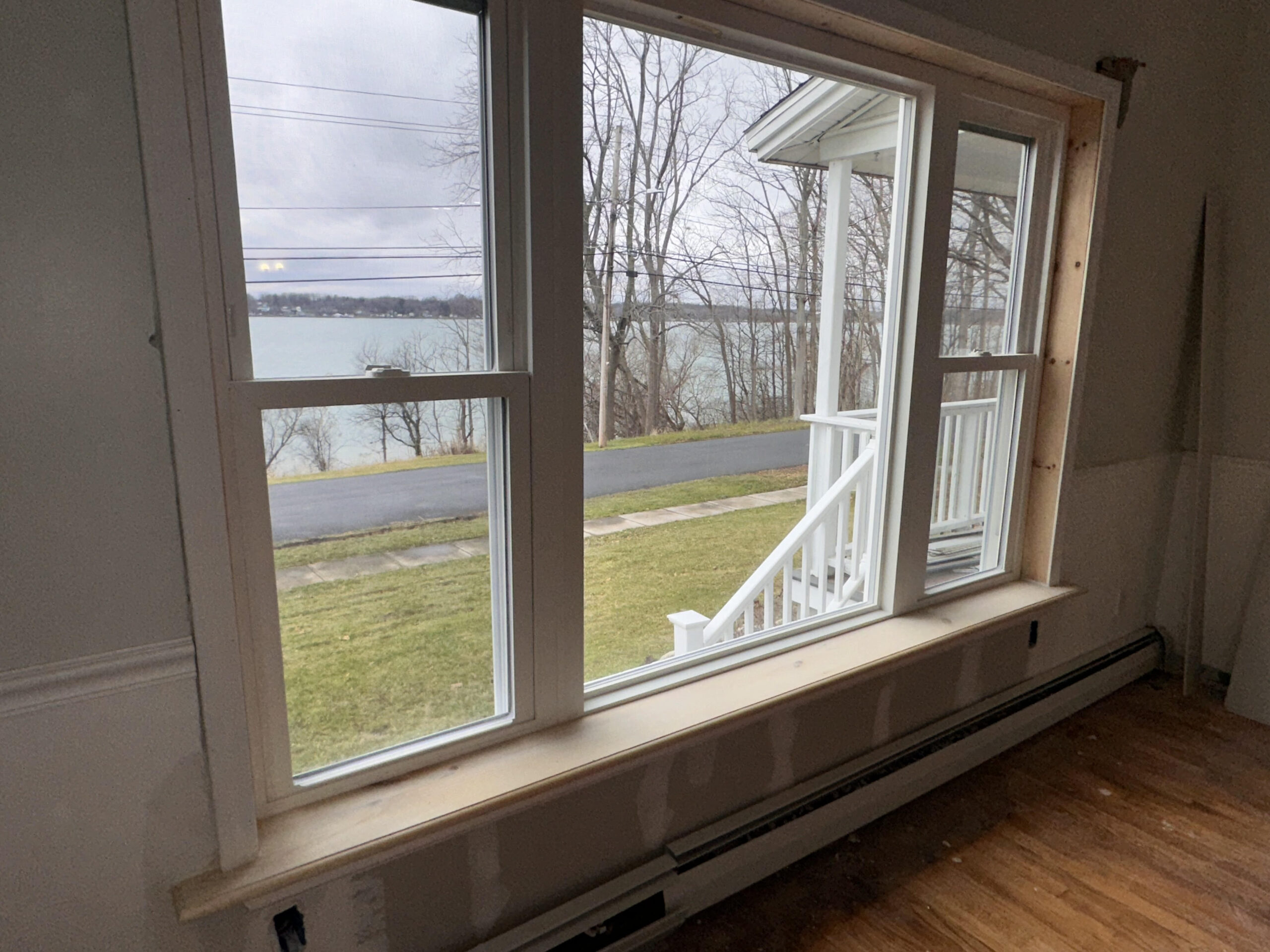 New flooring installation throughout the updated Airbnb property