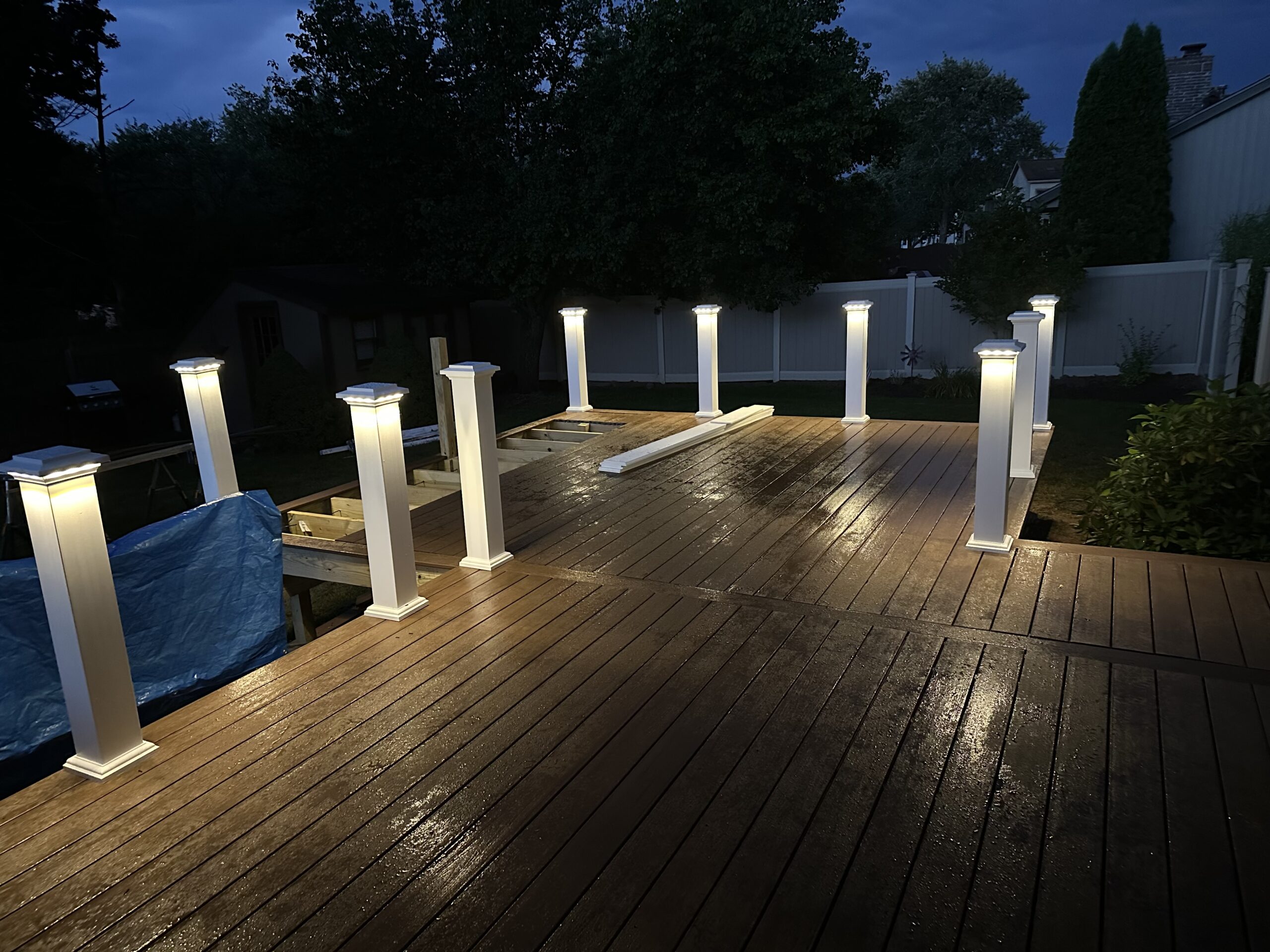 Detail view of high-quality composite decking installation techniques by local contractors