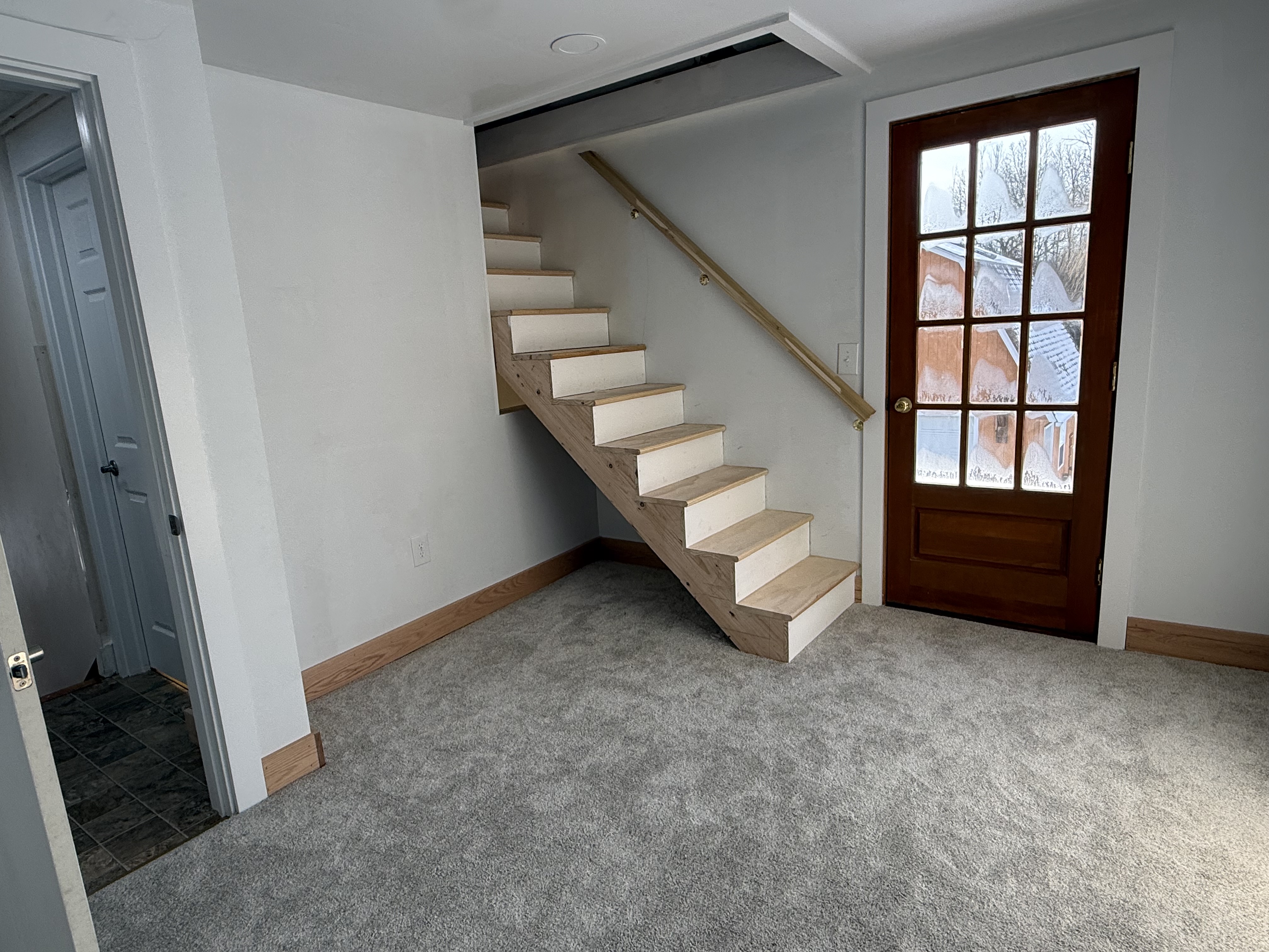 Newly constructed, safe, and easily accessible attic staircase in Throop, New York