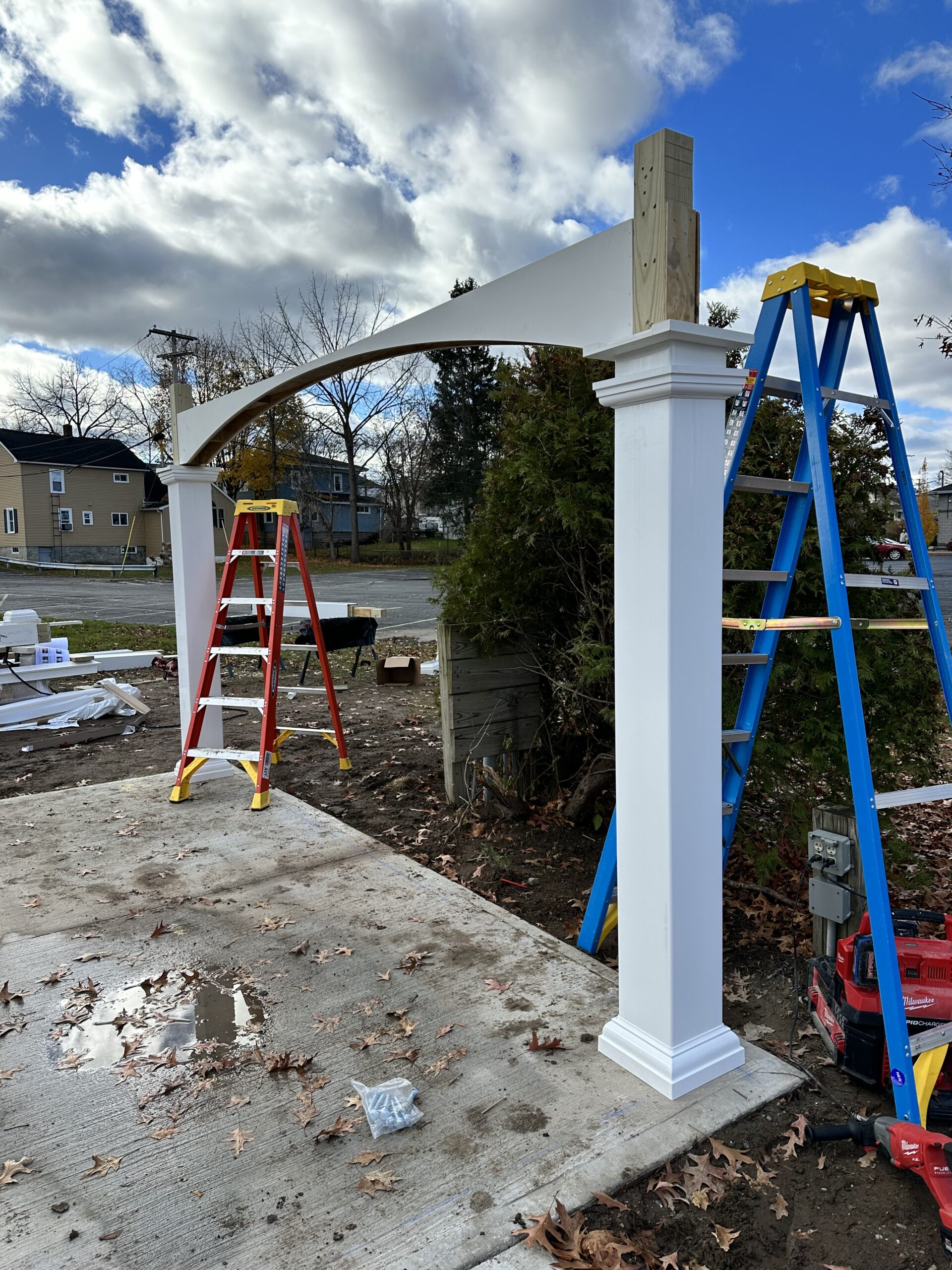 WeBuild CNY commercial contractors framing the heavy timber pavilion structure