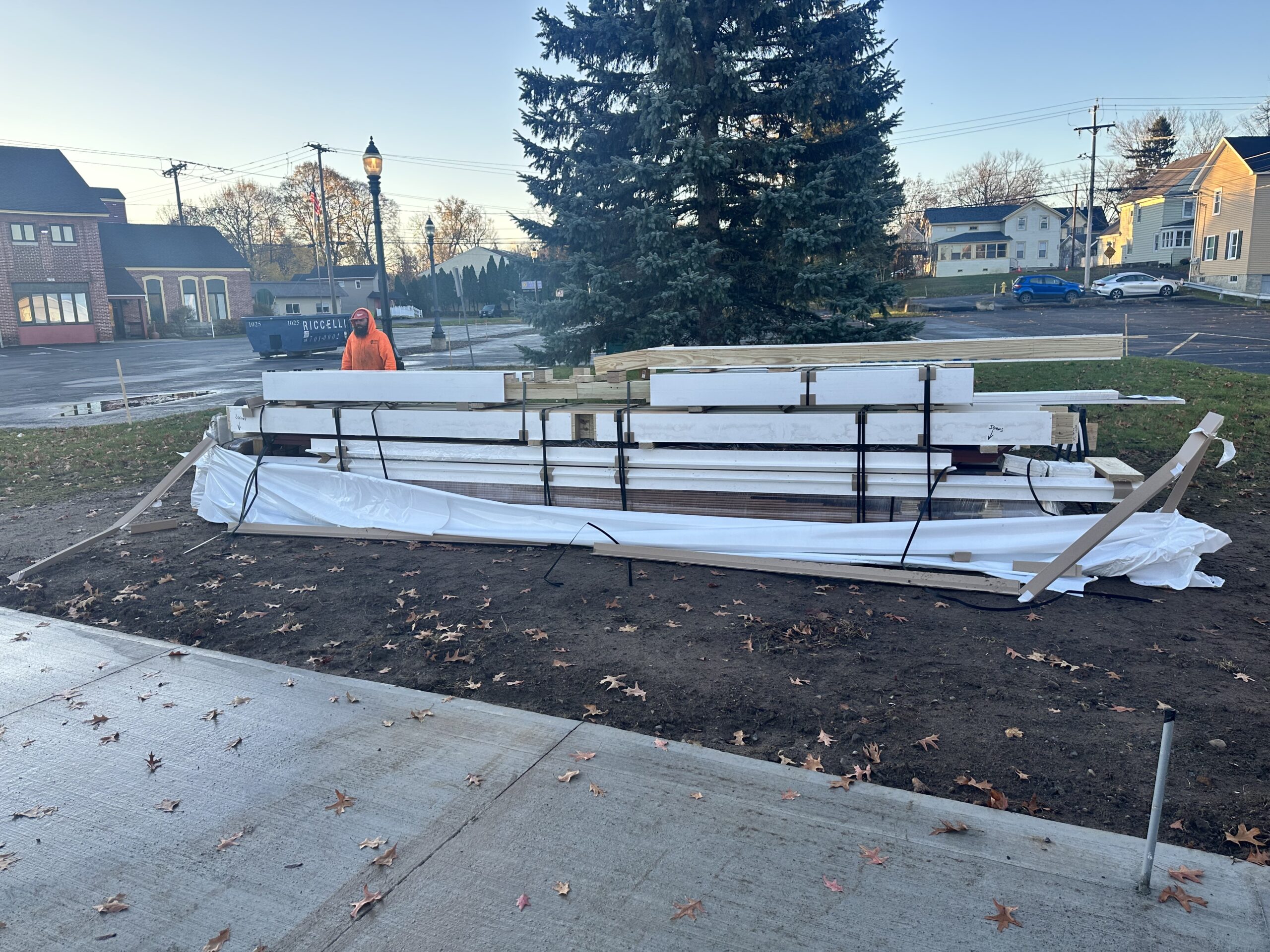 Ground clearing and footing prep for the new heavy-timber outdoor structure