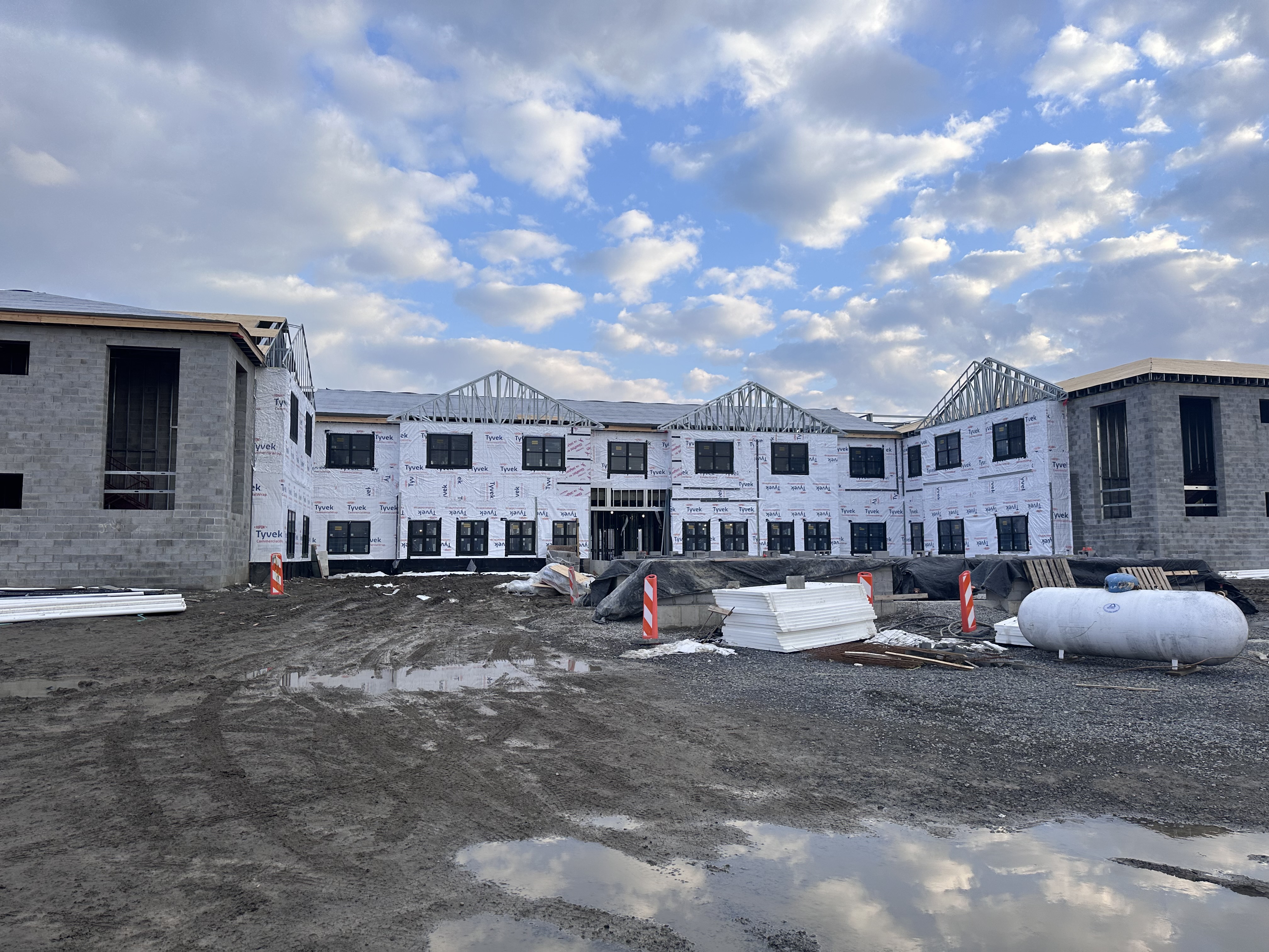 After photo showing upgraded exterior windows at Hilton Curio Collection property in Central New York